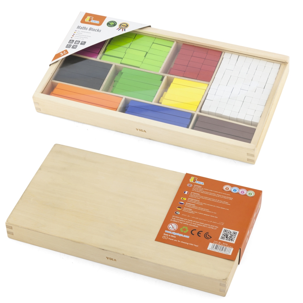 Medinės edukacinės matematinės lazdelės VIGA Cuisenaire-Žaislai, Lavinamieji žaislai, Mokomieji žaislai-e-vaikas
