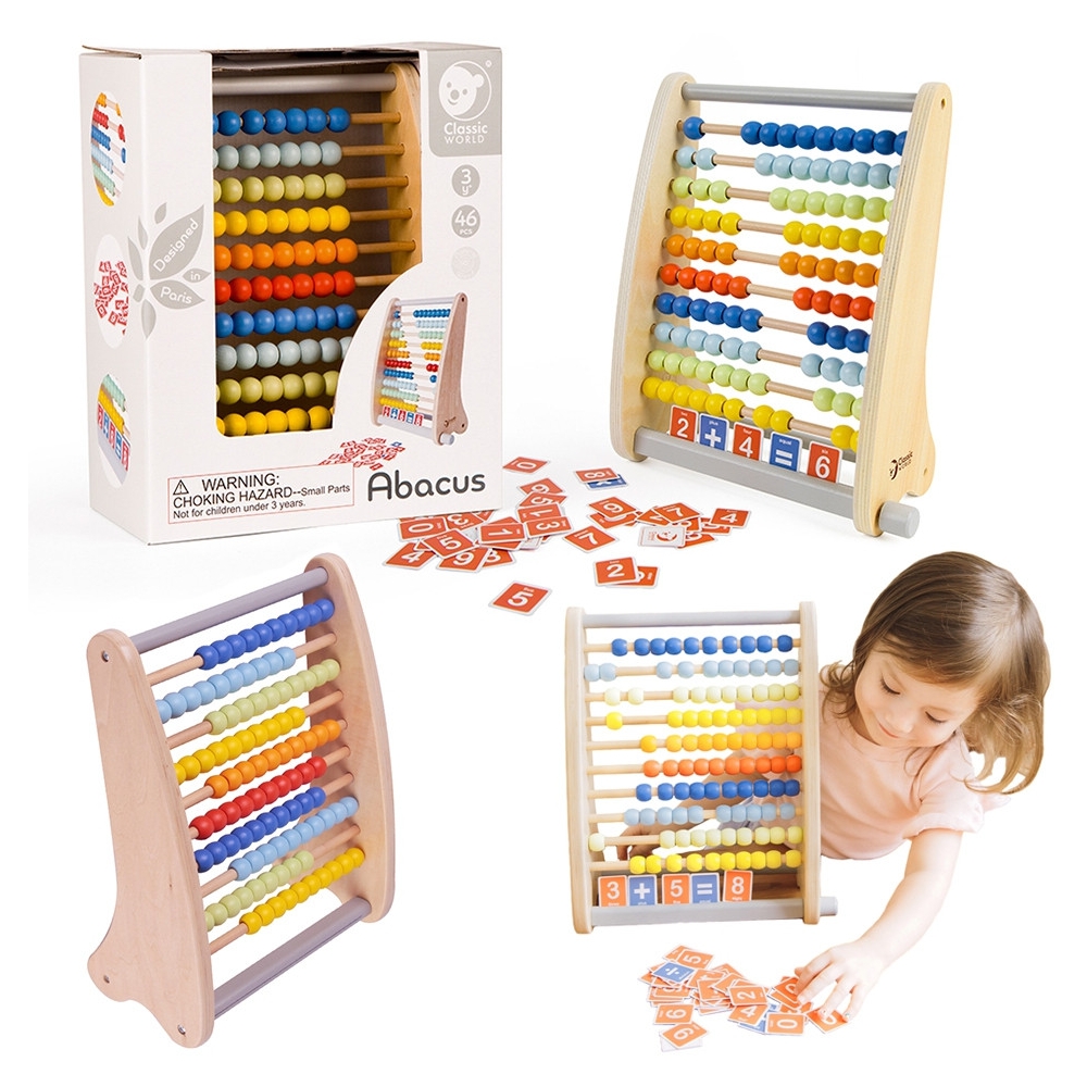 Medinis abakas CLASSIC WORLD + matematinės operacijos-Žaislai, Lavinamieji žaislai, Mokomieji žaislai-e-vaikas