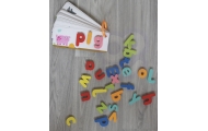 TOOKY TOY Montessori abėcėlės dėlionė Mokymosi raidžių žodžių gyvūnai 57 el.