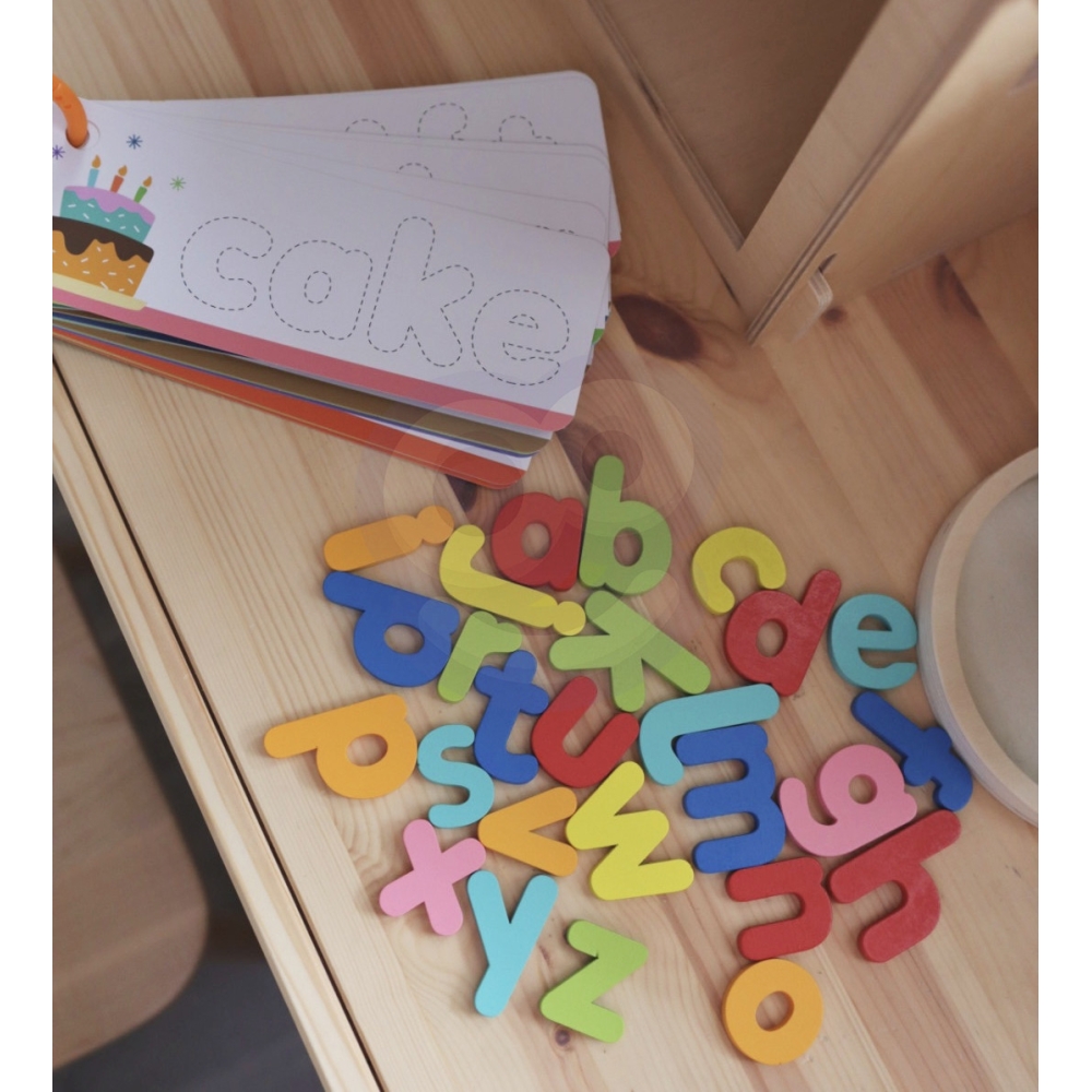 TOOKY TOY Montessori abėcėlės dėlionė Mokymosi raidžių žodžių gyvūnai 57 el.