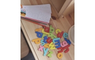 TOOKY TOY Montessori abėcėlės dėlionė Mokymosi raidžių žodžių gyvūnai 57 el.