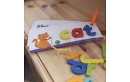 TOOKY TOY Montessori abėcėlės dėlionė Mokymosi raidžių žodžių gyvūnai 57 el.