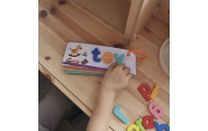 TOOKY TOY Montessori abėcėlės dėlionė Mokymosi raidžių žodžių gyvūnai 57 el.