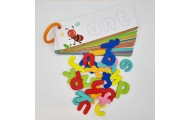 TOOKY TOY Montessori abėcėlės dėlionė Mokymosi raidžių žodžių gyvūnai 57 el.