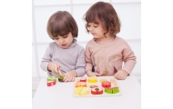 Vaisių pjaustymo rinkinys CLASSIC WORLD Montessori su velcro 20 vnt-Žaislai, Profesijos, buities žaislai, Mažiesiems kulinarams-