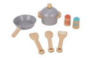 TOOKY TOY Didelė medinė vaikiška virtuvėlė 10 el. FSC