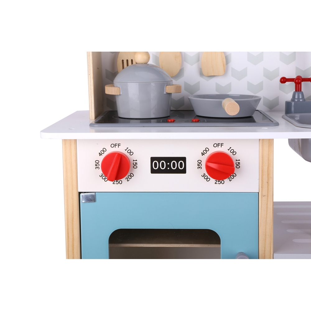 TOOKY TOY Didelė medinė vaikiška virtuvėlė 10 el. FSC
