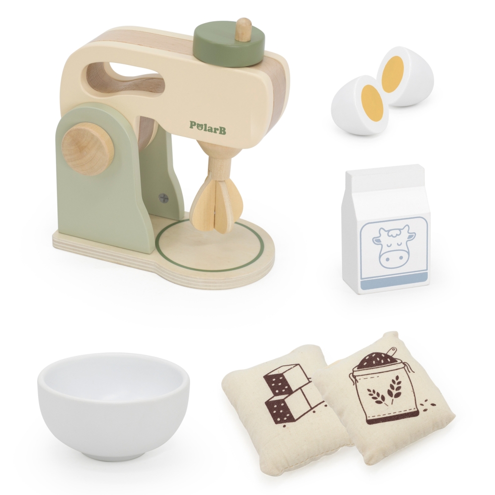 VIGA PolarB Wooden Kitchen Mixer Green + Accessories