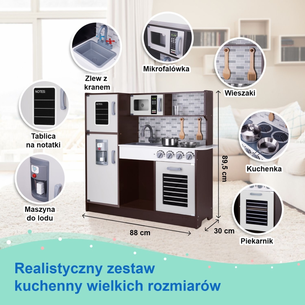 Medinė moderni virtuvė su priedais Tooky Toy
