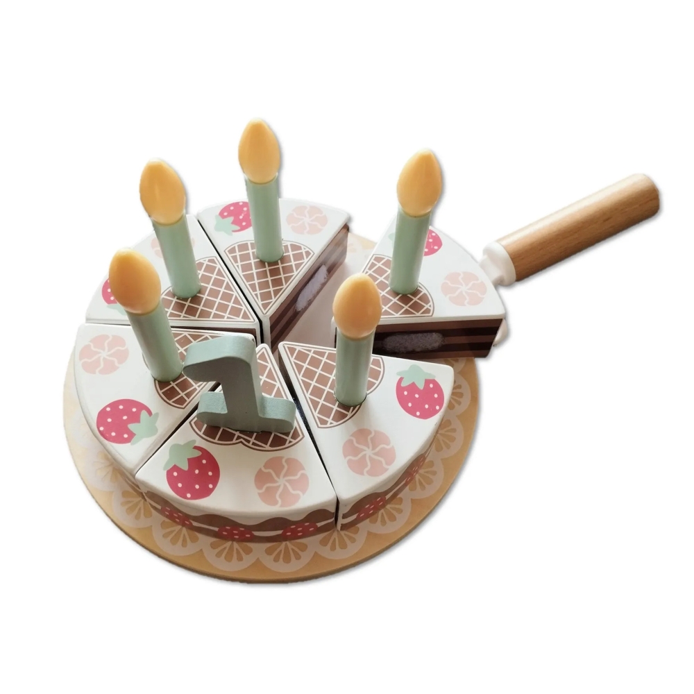 Medinis gimtadienio tortas su žvakutėmis TOOKY TOY-Žaislai, Profesijos, buities žaislai, Mažiesiems kulinarams-e-vaikas