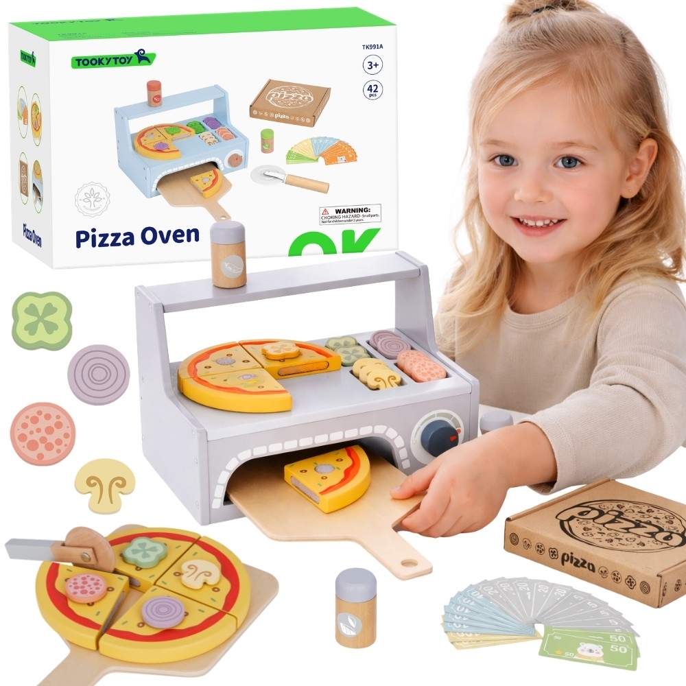 TOOKY TOY Pizzeria Medinės picų kepimo krosnies priedai