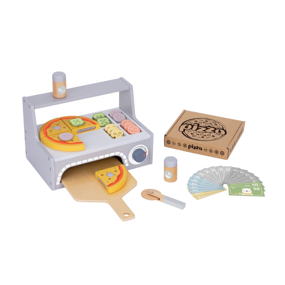 TOOKY TOY Pizzeria Drewniany Piec do Pizzy Akcesoria					