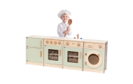 VIGA PolarB Wooden Kitchen Set XL Washing Machine, Stove, Dishwasher - Green