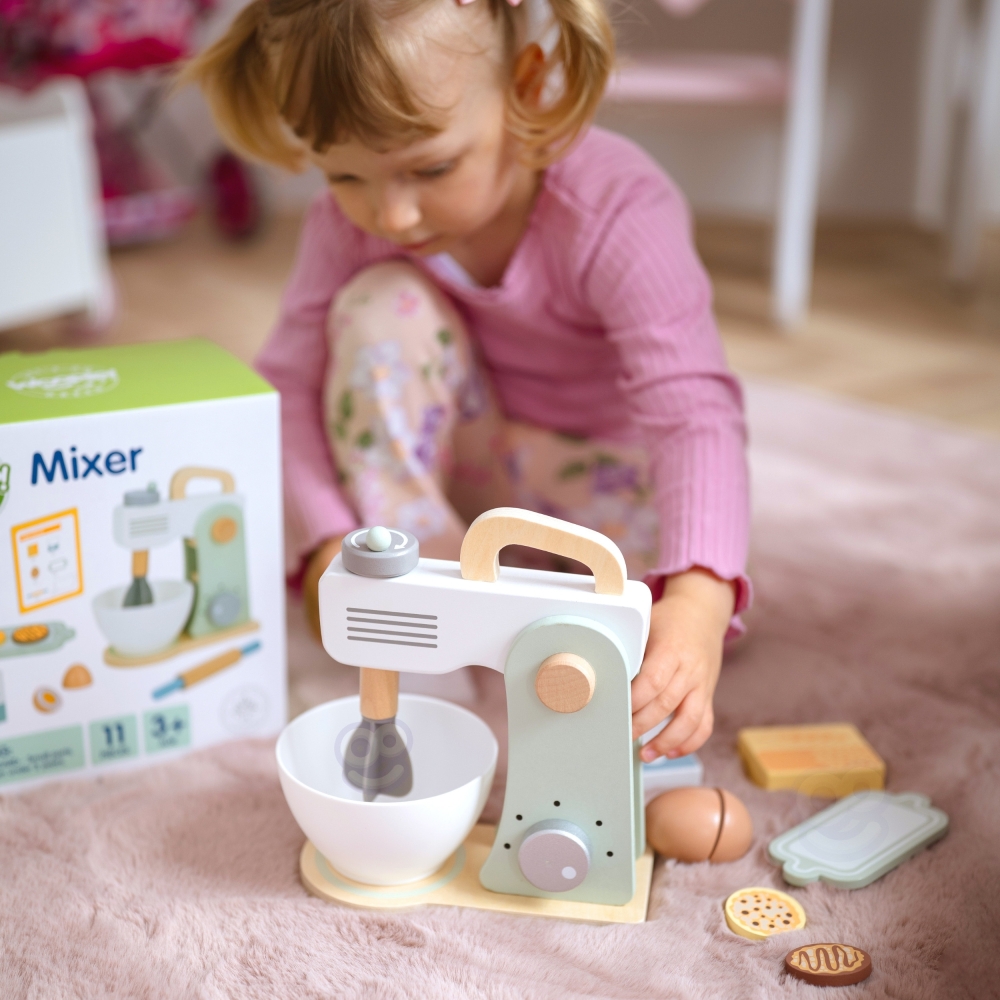 WOOPIE GREEN Wooden Kitchen Mixer Blender with Accessories 11 pcs.