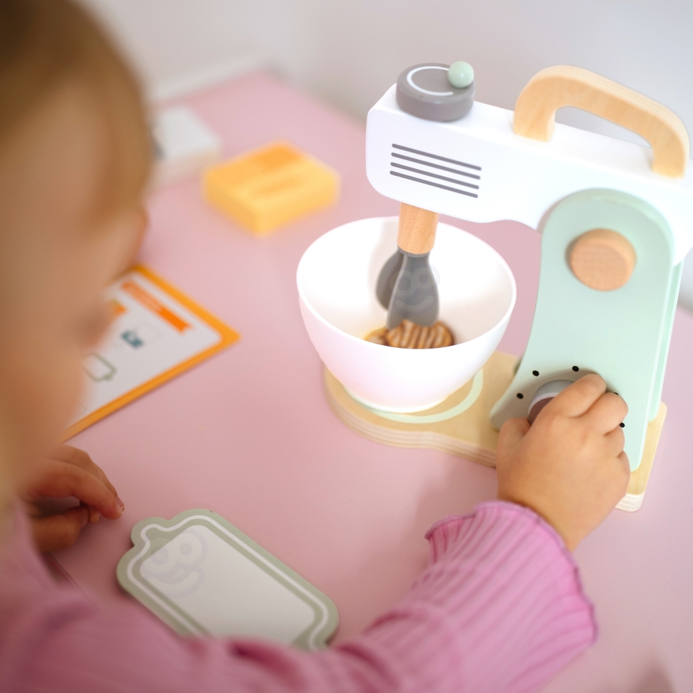 WOOPIE GREEN Wooden Kitchen Mixer Blender with Accessories 11 pcs.