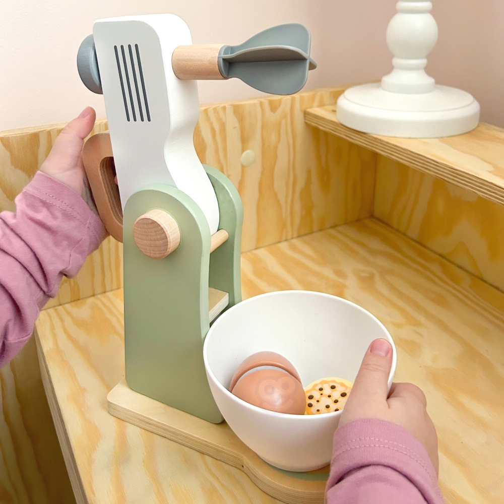 WOOPIE GREEN Wooden Kitchen Mixer Blender with Accessories 11 pcs.