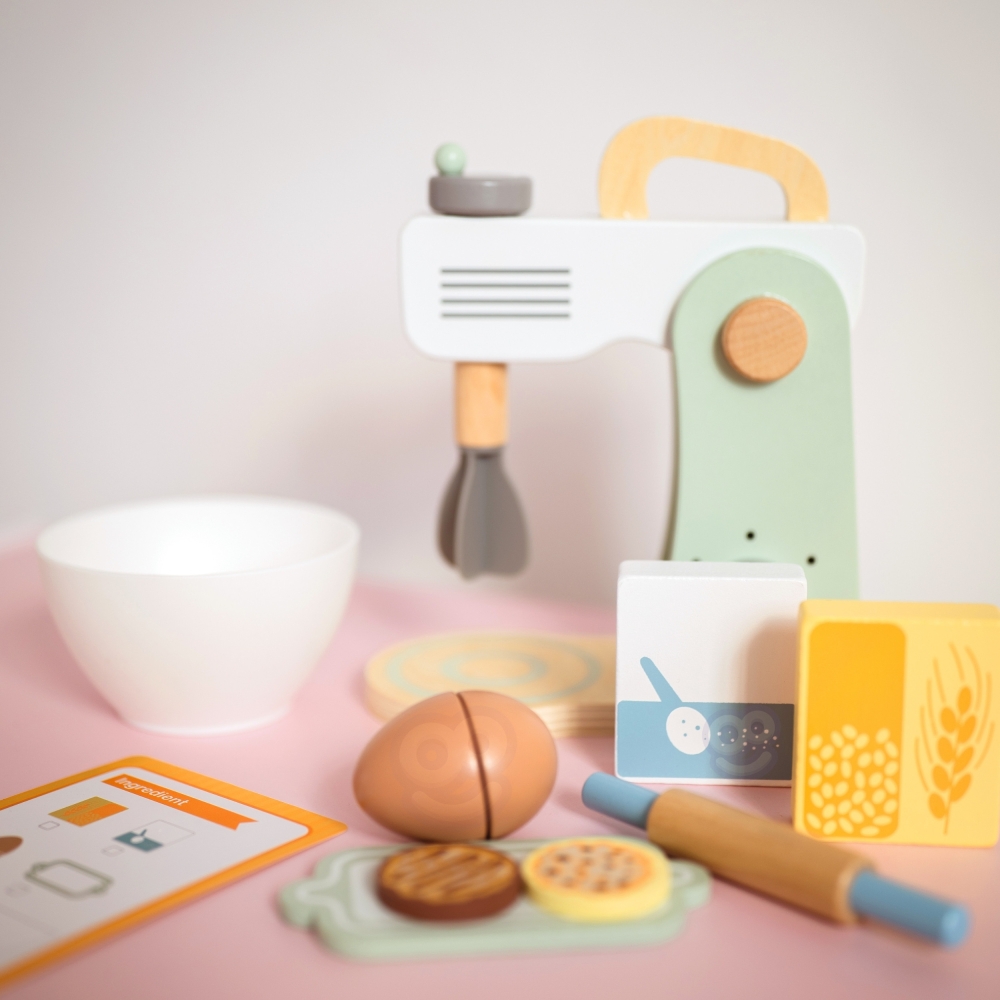 WOOPIE GREEN Wooden Kitchen Mixer Blender with Accessories 11 pcs.
