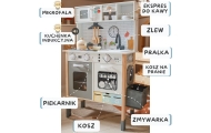 WOOPIE GREEN 9-in-1 Wooden Interactive Kitchen with Washing Machine and Whiteboard