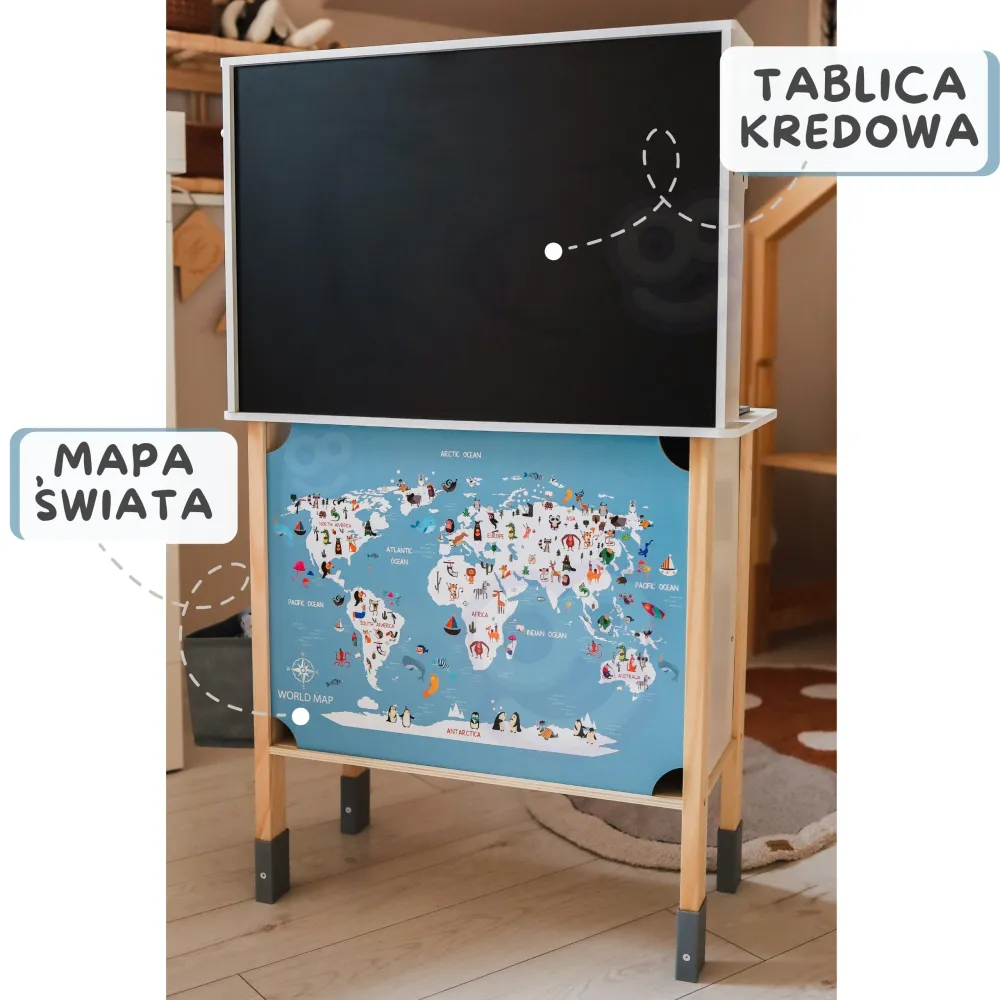 Medinė interaktyvi virtuvėlė WOOPIE GREEN 9-in-1 su skalbimo mašina ir lentele-Žaislai, Vaikiškos virtuvėlės-e-vaikas