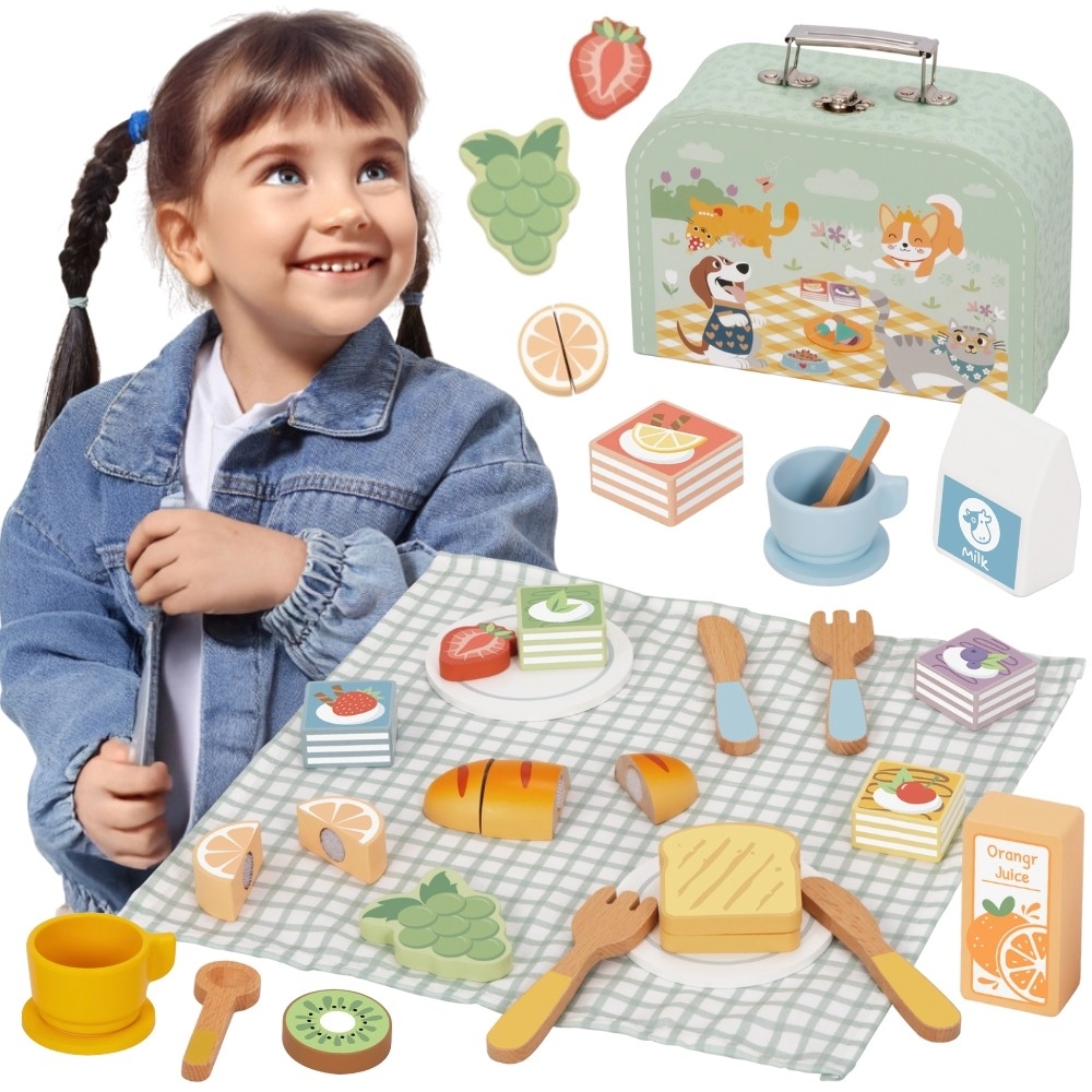 Medinis pikniko rinkinys lagamine TOOKY TOY