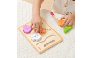 VIGA Drewniana Układanka Edukacyjna Montessori Warzywa do Krojenia