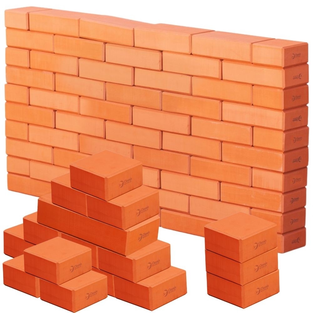 Minkštos Mega Blocks EVA statybinės plytos CLASSIC WORLD EDU 90 vnt-Žaislai, Lavinamieji žaislai, Veiklos centrai-e-vaikas