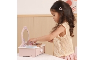 Medinis kosmetinis staliukas su priedais Viga Little Princess Corner-Žaislai, Profesijos, buities žaislai, Grožio žaislai-e-vaik