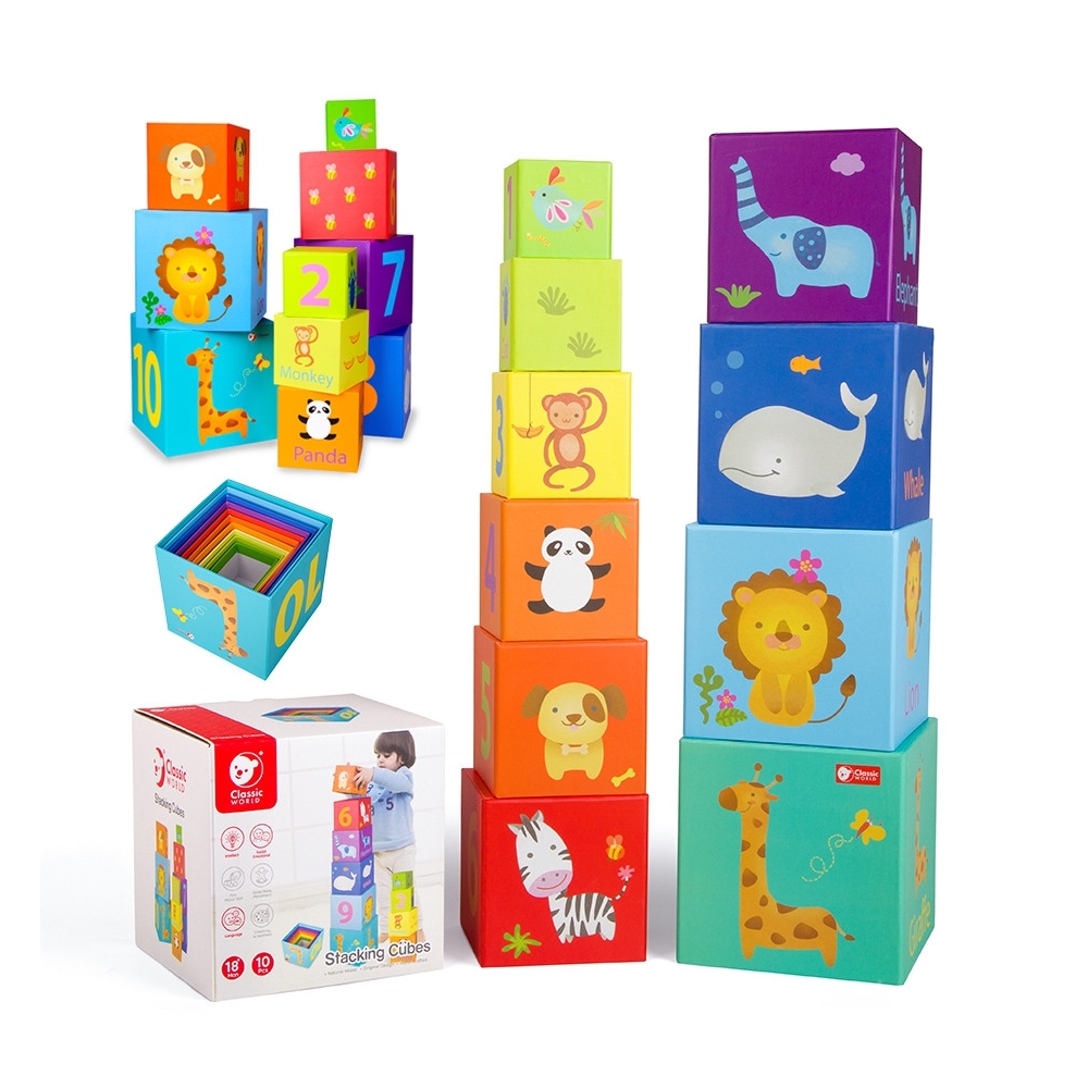 CLASSIC WORLD Magic Box Blocks Dėlionės bokšto dėžė Edukacinis žaislas