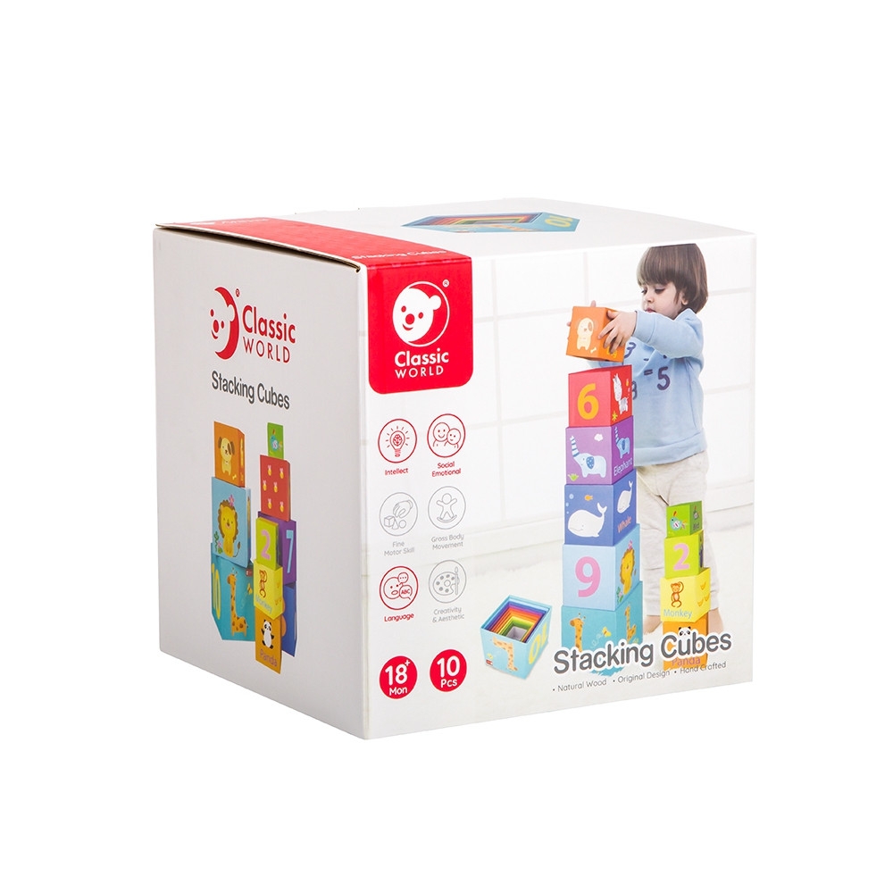 CLASSIC WORLD Magic Box Blocks Dėlionės bokšto dėžė Edukacinis žaislas