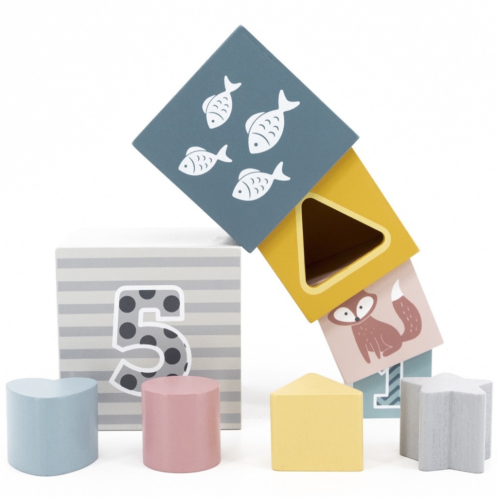 VIGA PolarB Pyramid Educational Puzzle Cube Sorter Blocks