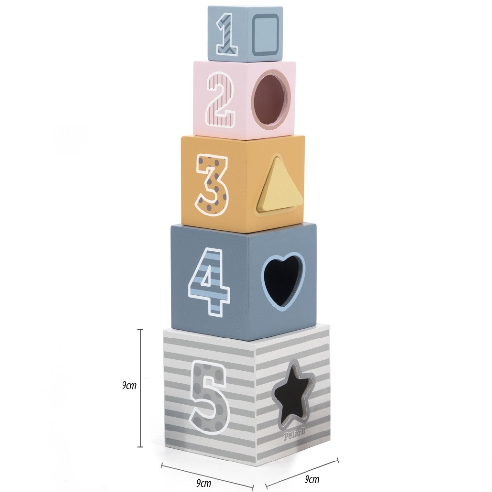 VIGA PolarB Pyramid Educational Puzzle Cube Sorter Blocks