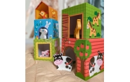 WOOPIE GREEN Układanka Kostki Farma w Pudełkach + Figurki 10 el.