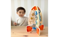 Didelis medinis edukacinis žaislas Tooky Toy daugiafunkcinė raketa-Žaislai, Kūdikiams, Žaislai mažyliams (iki 4 m.