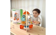 Didelis medinis edukacinis žaislas Tooky Toy daugiafunkcinė raketa-Žaislai, Kūdikiams, Žaislai mažyliams (iki 4 m.