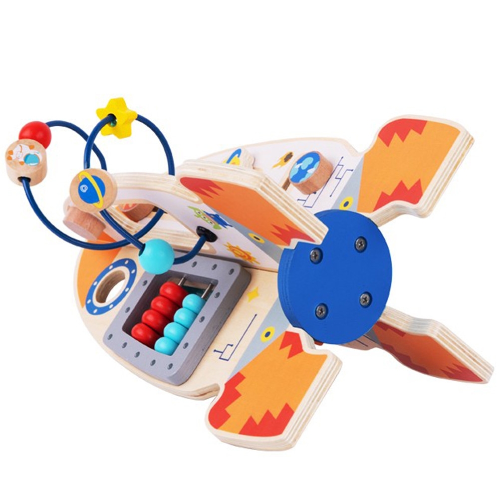 Didelis medinis edukacinis žaislas Tooky Toy daugiafunkcinė raketa-Žaislai, Kūdikiams, Žaislai mažyliams (iki 4 m.