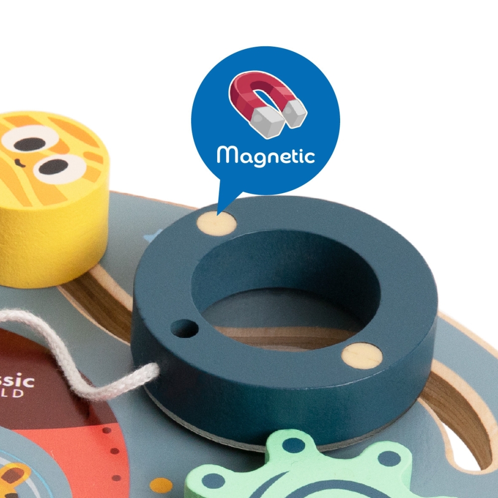 Daugiafunkcinė edukacinė lenta CLASSIC WORLD 6-in-1 Rocket-Žaislai, Kūdikiams, Mediniai, Žaislai mažyliams (iki 4 m.