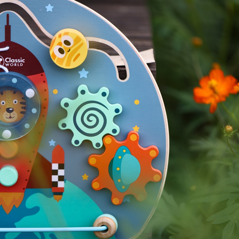 Daugiafunkcinė edukacinė lenta CLASSIC WORLD 6-in-1 Rocket-Žaislai, Kūdikiams, Mediniai, Žaislai mažyliams (iki 4 m.