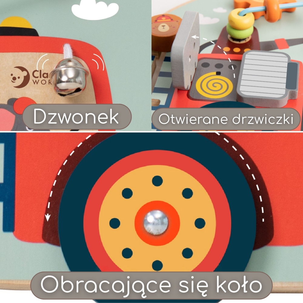 CLASSSIC WORLD daugiafunkcinė manipuliavimo lenta 6in1 Ugniagesių komanda