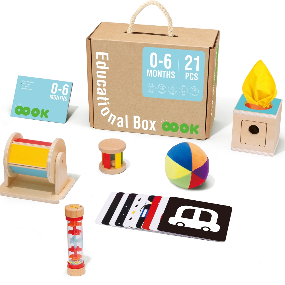 XXL Montessori edukacinė 6in1 sensorinė dėžutė 0-6 mėn-Dovanoms, Žaislai, Kūdikiams, Žaislai mažyliams (iki 4 m.