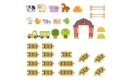 TOOKY TOY Drewniana Farma w Walizce Figurki Pojazdy