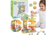 Kamuoliukų trasos žaidimų medis WOOPIE GREEN Montessori 4-in-1 FSC-Žaislai, Kūdikiams, Žaislai mažyliams (iki 4 m.