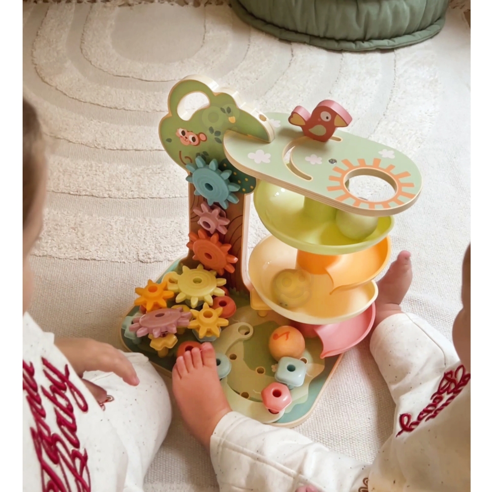 Kamuoliukų trasos žaidimų medis WOOPIE GREEN Montessori 4-in-1 FSC-Žaislai, Kūdikiams, Žaislai mažyliams (iki 4 m.