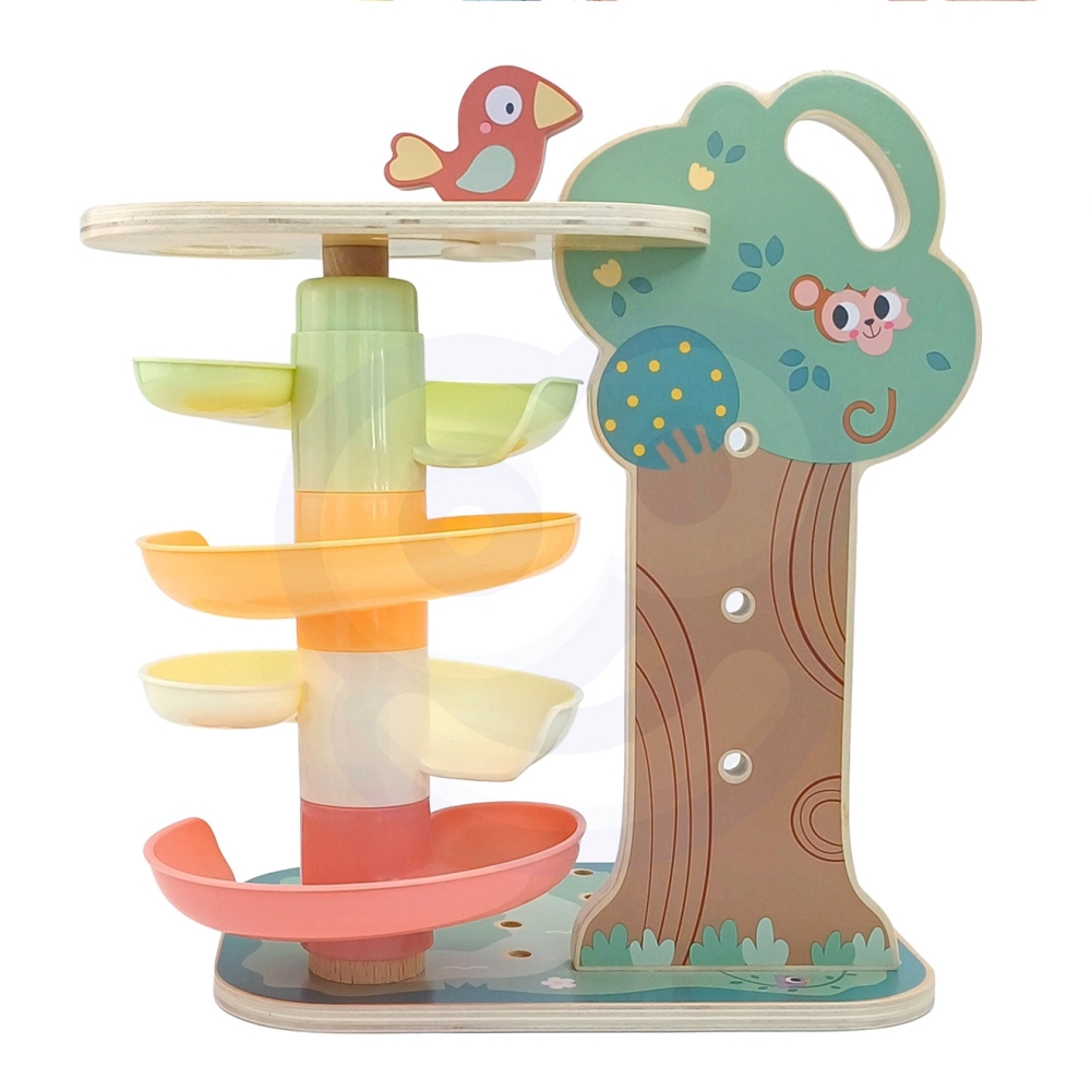 WOOPIE GREEN Montessori 4-in-1 Ball Track Activity Tree FSC