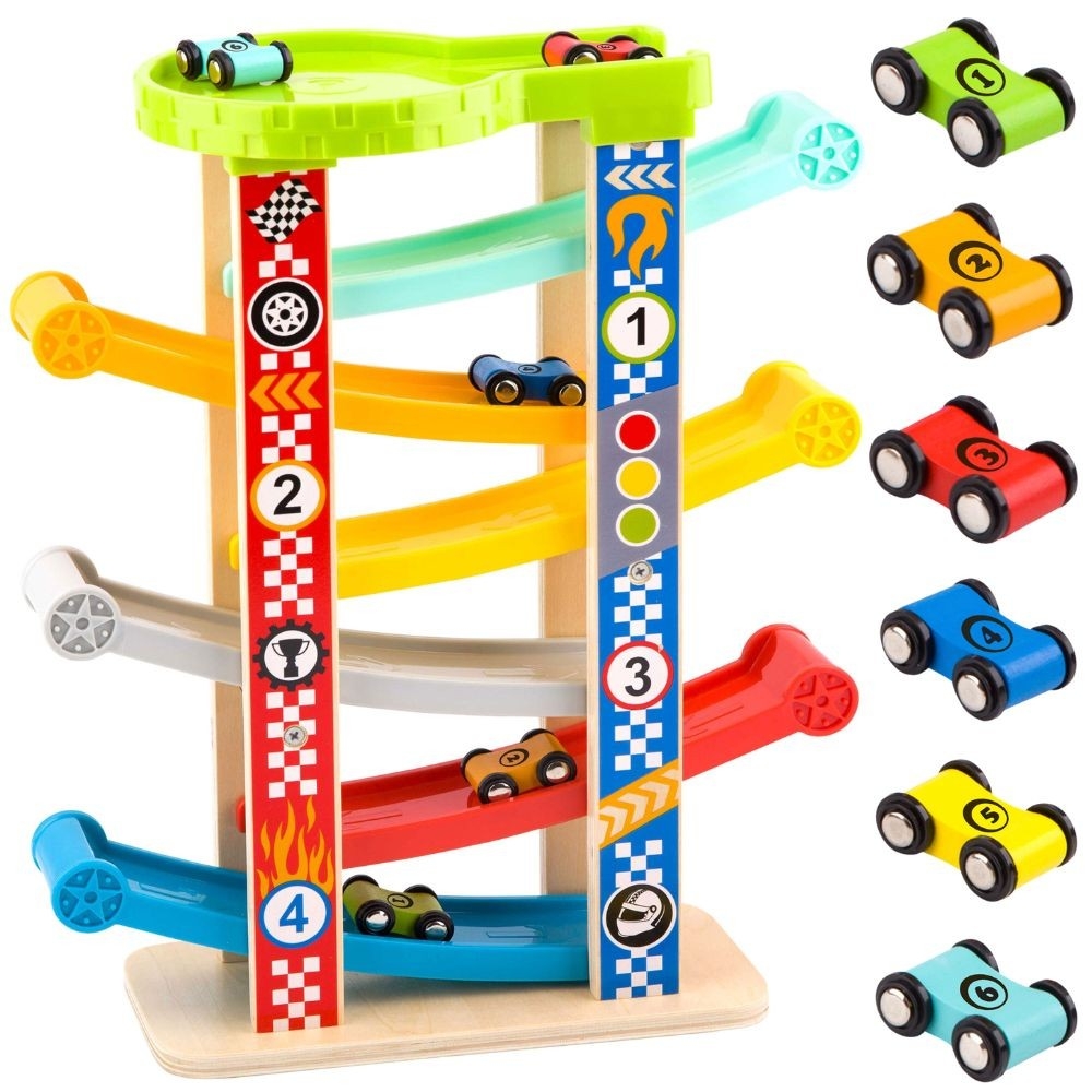 Spalvinga automobiliukų trasa TOOKY TOY-Žaislai, Auto ir transporto žaislai, Garažai, trasos ir kita-e-vaikas