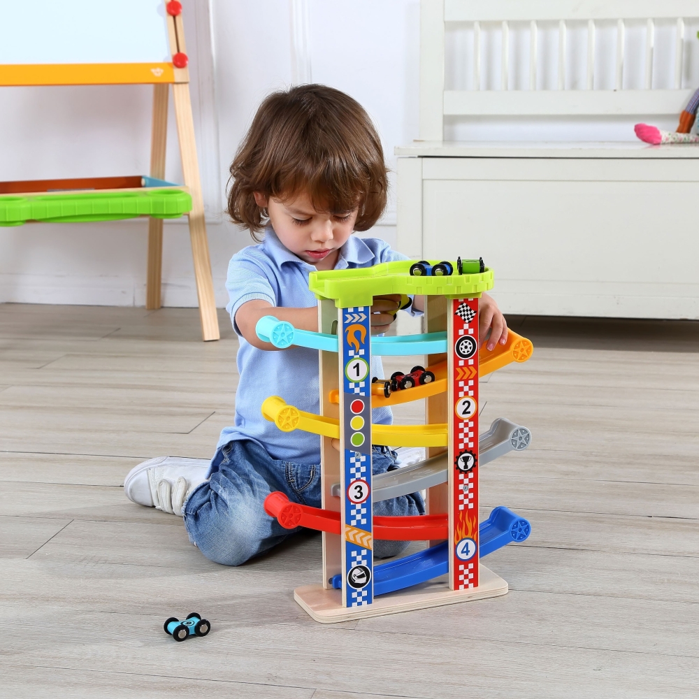 Spalvinga automobiliukų trasa TOOKY TOY-Žaislai, Auto ir transporto žaislai, Garažai, trasos ir kita-e-vaikas