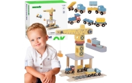 TOOKY TOY Dźwig Portowy Drewniany Zestaw