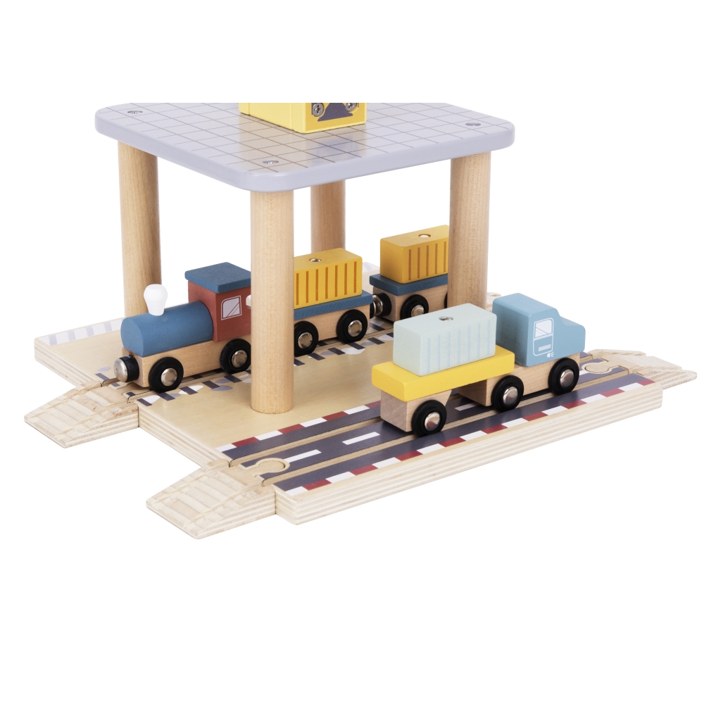 Medinis Uosto krano rinkinys TOOKY TOY-Žaislai, Auto ir transporto žaislai, Garažai, trasos ir kita-e-vaikas
