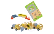 WOOPIE GREEN Drewniany Plac Budowy 5w1 Ruchomy Dźwig XXL Pojazdy Budowlane 13 el.