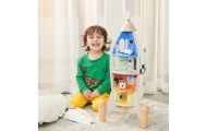 CLASSIC WORLD Drewniana Rakieta Domek dla Dzieci + Figurki Akc.