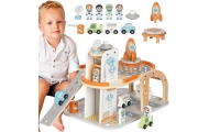 TOOKY TOY Drewniany Kosmiczny Parking  Stacja Kosmiczna